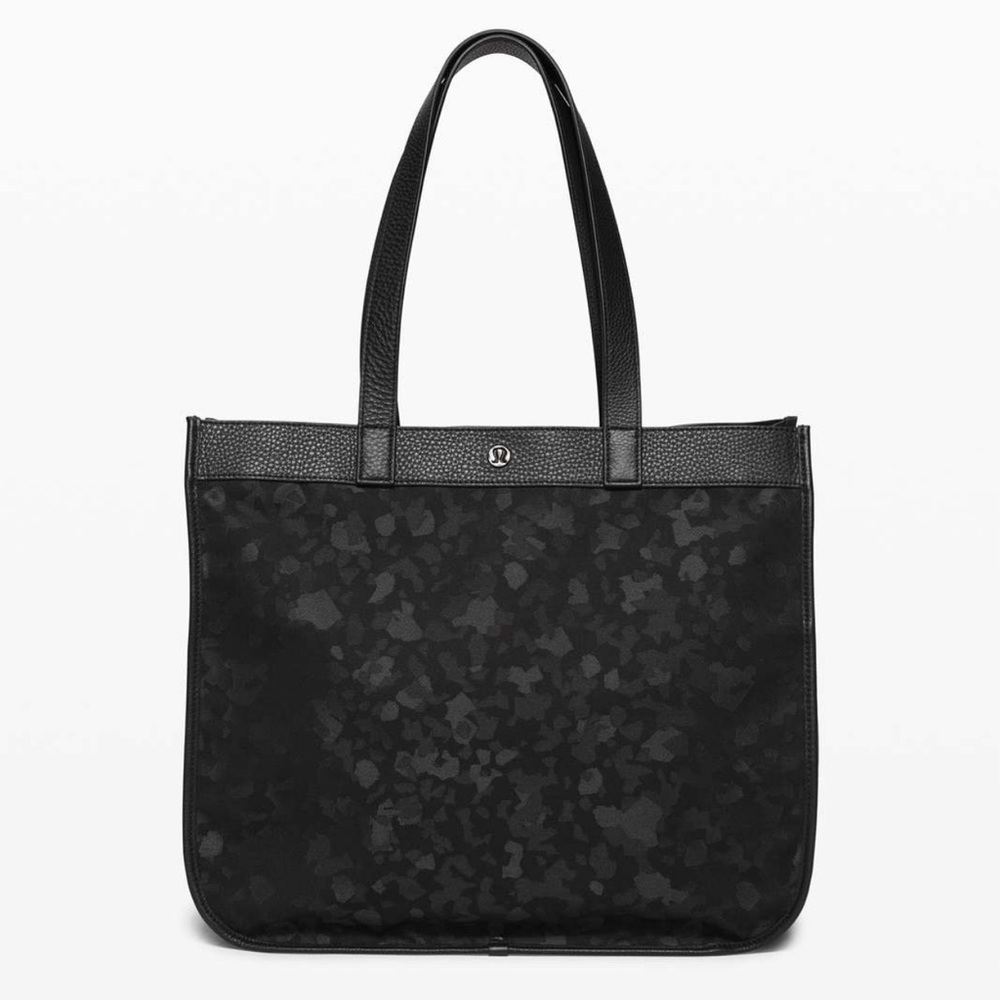 Lululemon Athletica Black Jacquard Tote Bag
